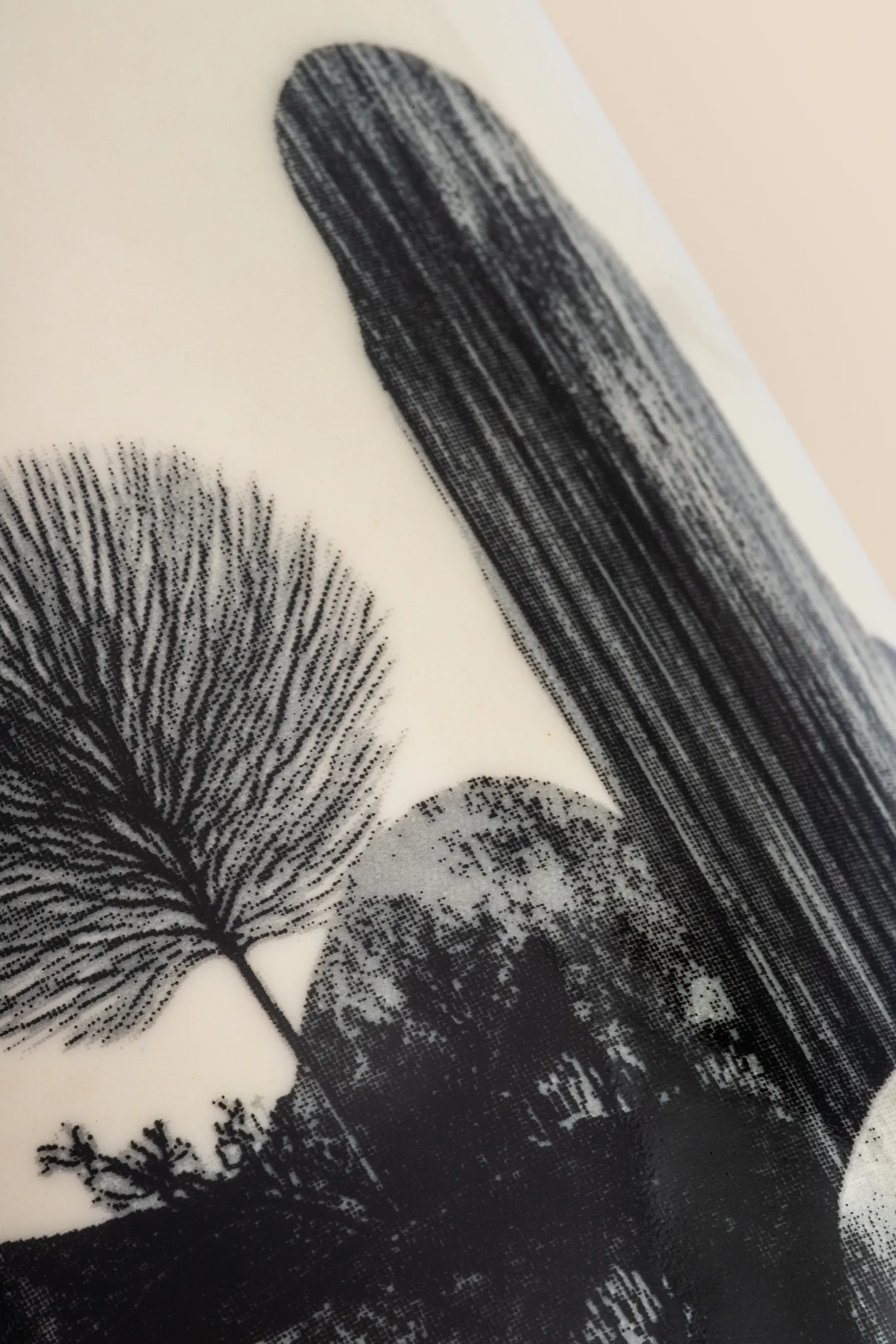 Detail of glaze at the rim, where colour meets surface.